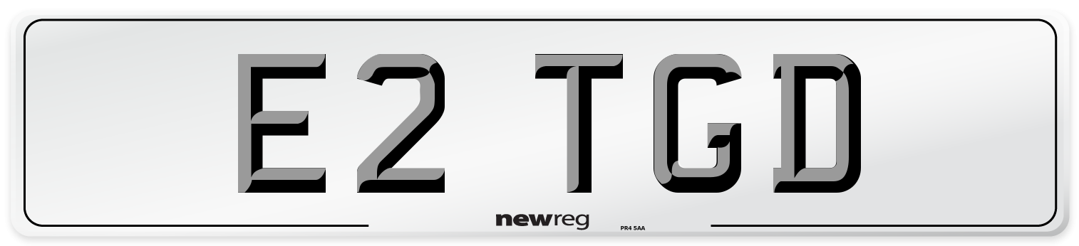 E2 TGD Number Plate from New Reg
